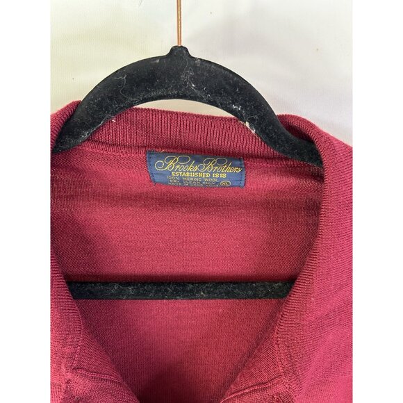 VTG 80s Brooks Brothers Merino Wool Lightweight Knit Collared Sweater - Picture 3 of 8